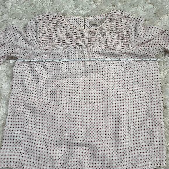Loft Petites Smocked Floral Patterned Blouse Top Size XSP - Picture 4 of 12